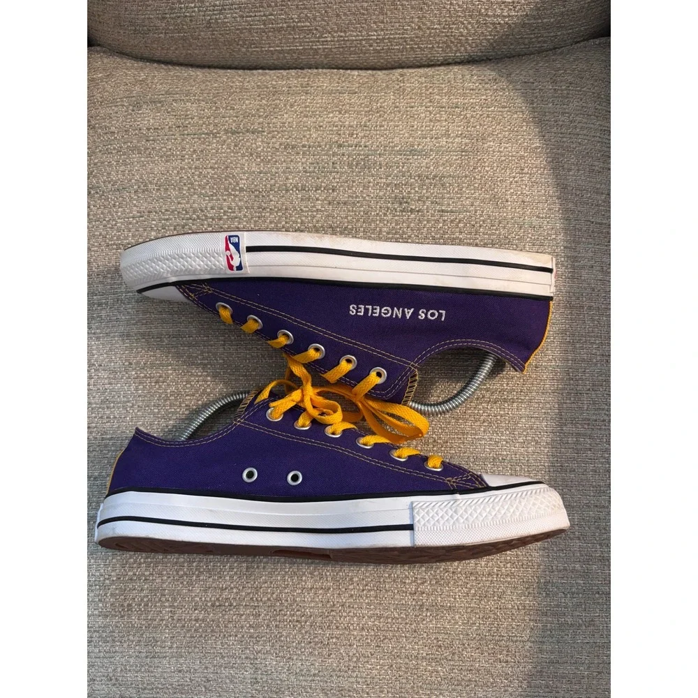 Converse Chuck Taylor All Star NBA Los Angeles Lakers Purple Gold Sneakers Men 8 - Picture 8 of 10